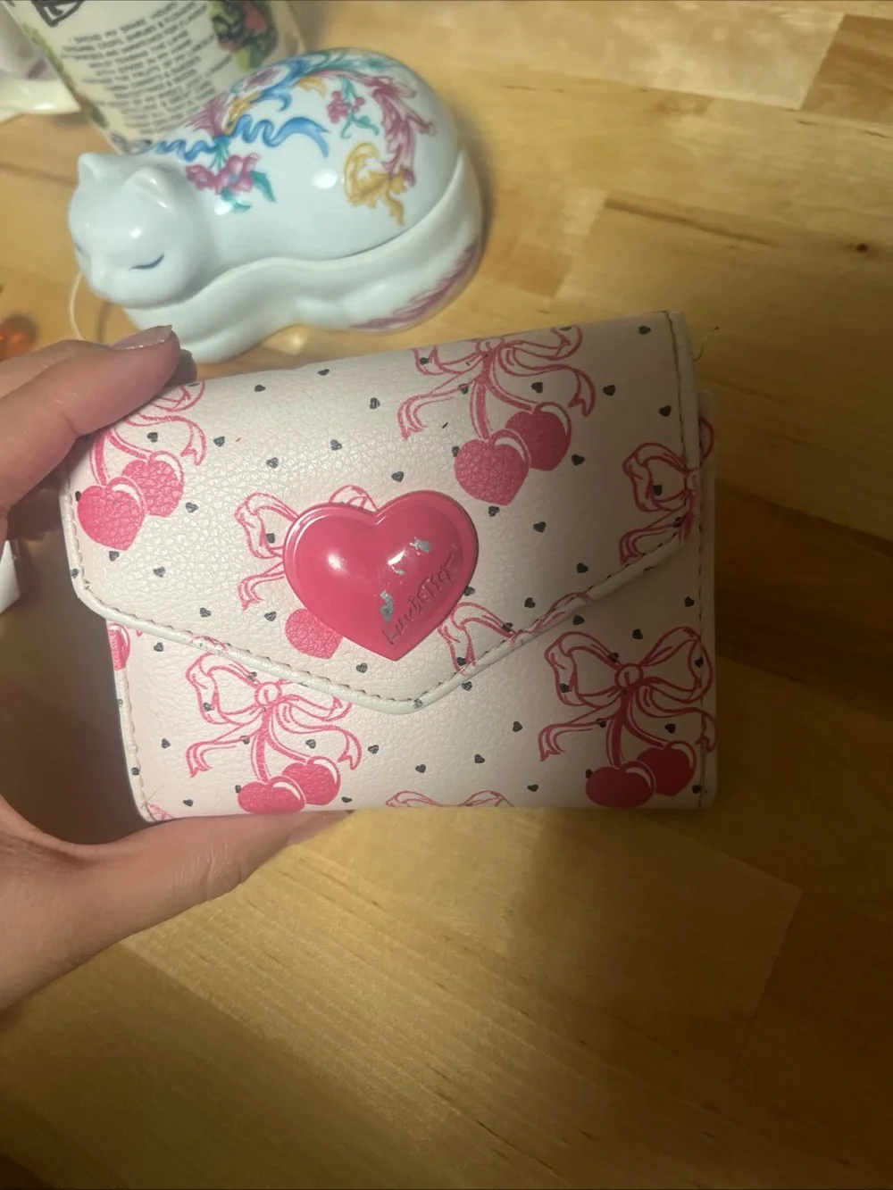 Betsey Johnson Pink Cherry Heart  Wallet